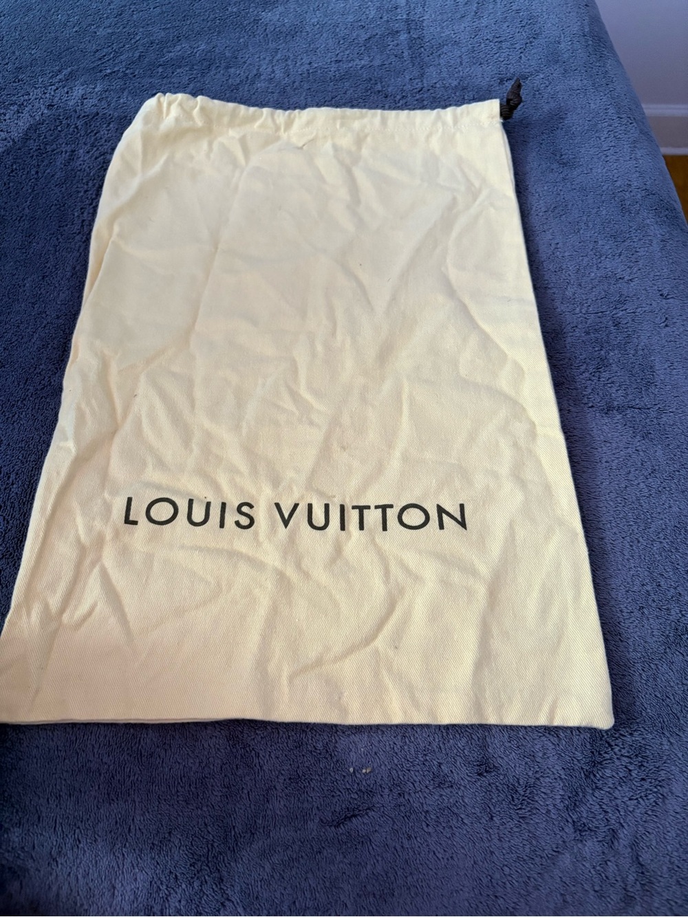 Louis Vuitton Cream Logo Drawstring Pouch